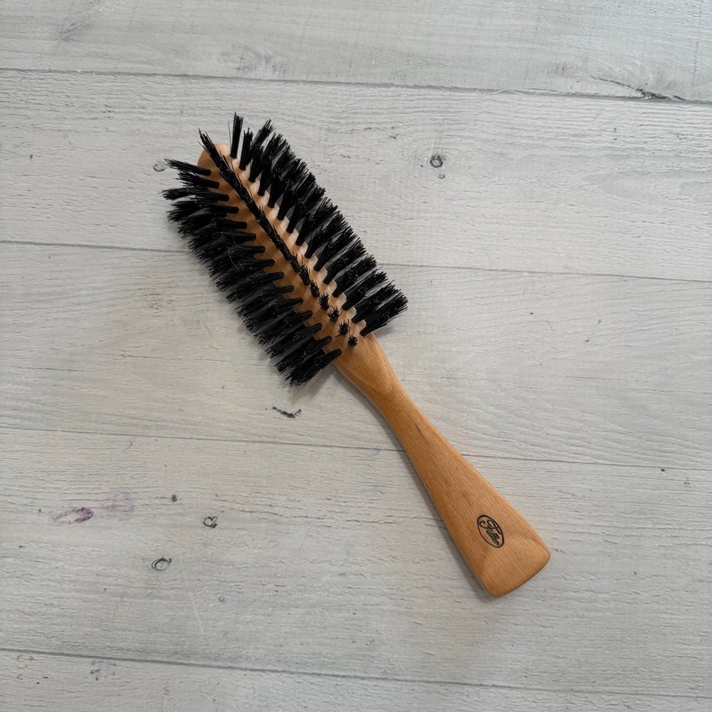 Fuller hairbrush half round‎ boar bristle wooden handle EUC